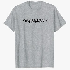 Amazon "I'm A Liabilty" Men's Grey Graphic TShirt 2XL NWT Port Company R-2584